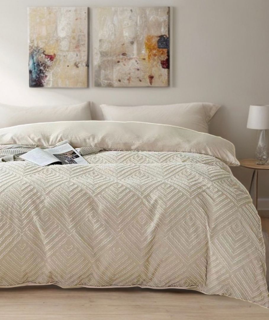 Textured Quilt Cover Set - Queen Size