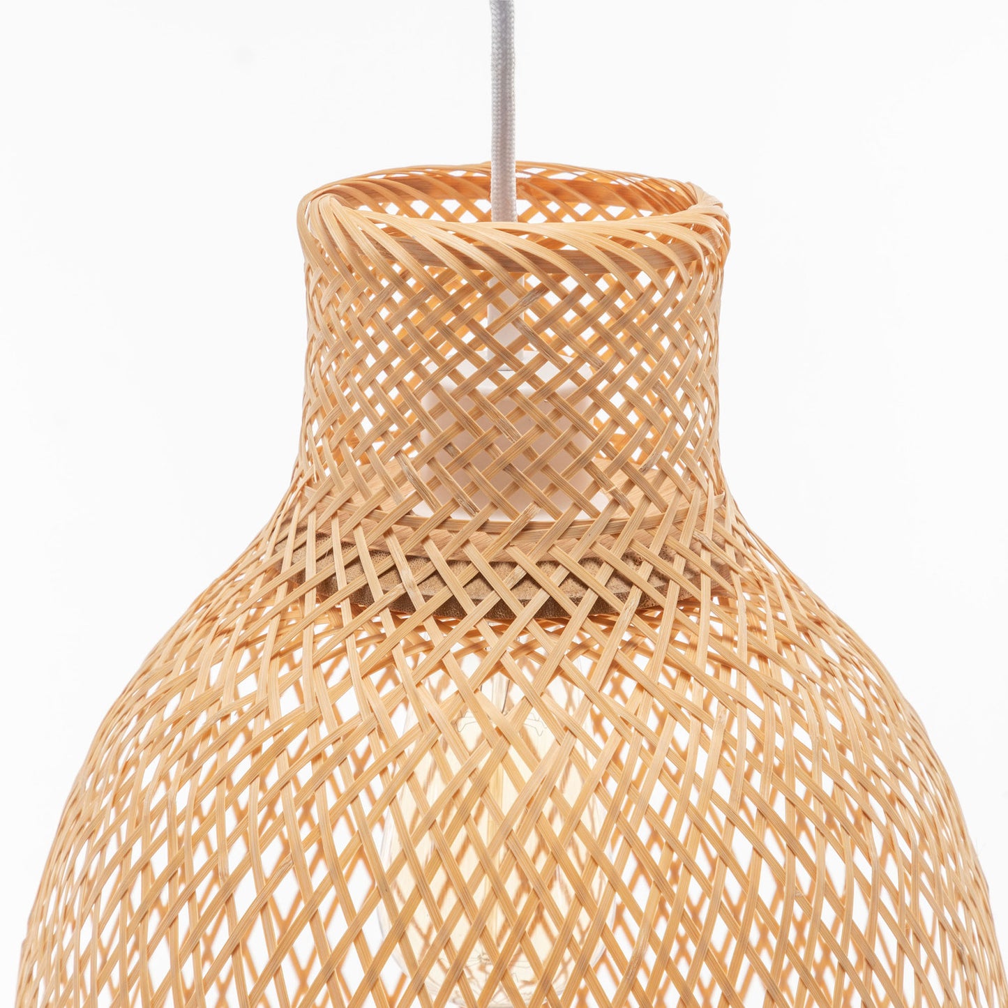 Bamboo Cone Shaped Light Pendant