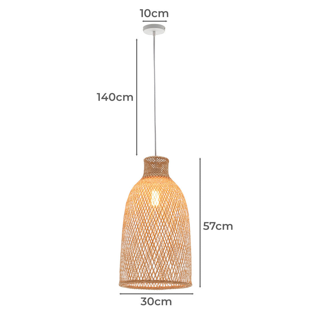 Bamboo Cone Shaped Light Pendant