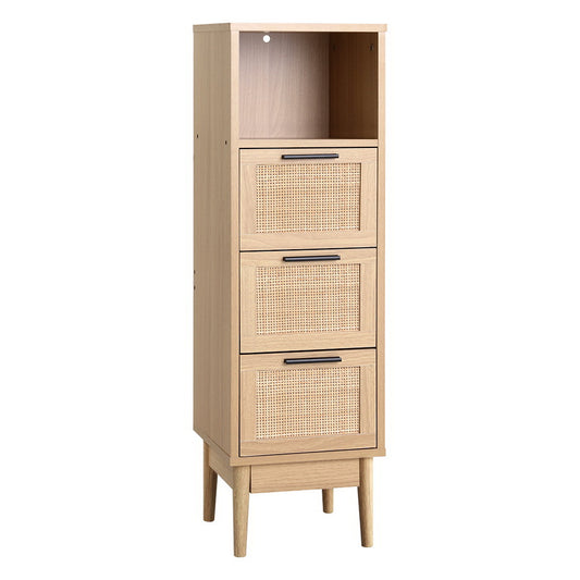 Artiss 3 Chest of Drawers with Shelf - BRIONY Oak