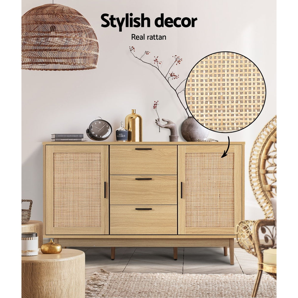 Artiss Rattan Buffet Sideboard - BRIONY Oak