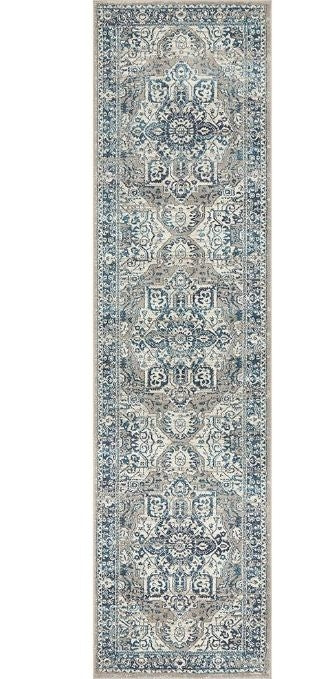 Babylon 207 Blue Runner by Rug Culture-300X80CM - RUNNER