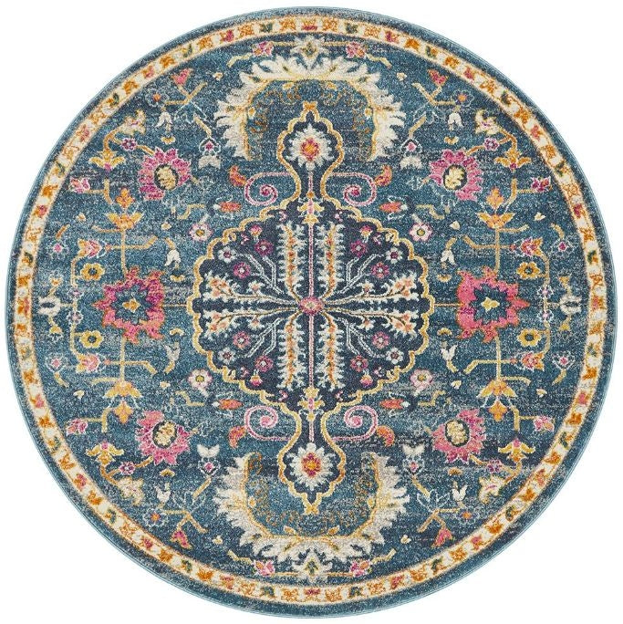 Babylon 209 Navy Round by Rug Culture-150X150CM - ROUND