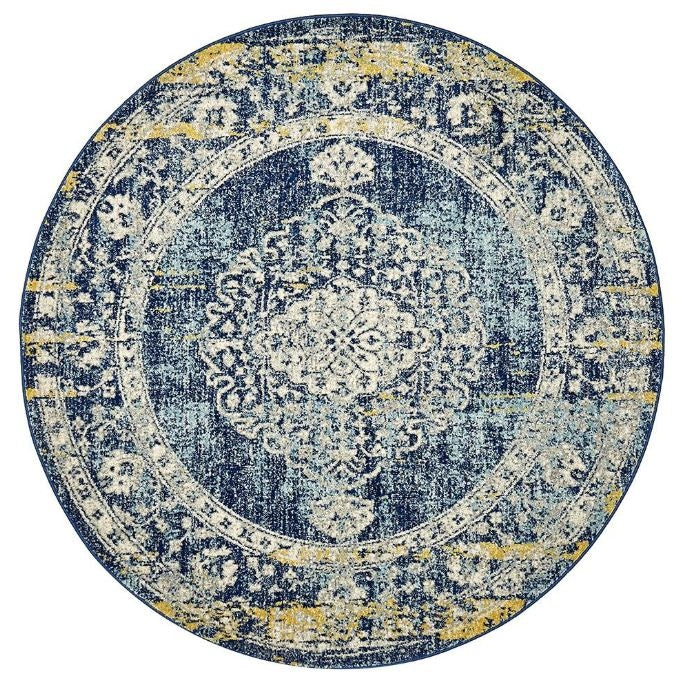 Museum 869 Navy Round by Rug Culture-200X200CM - ROUND