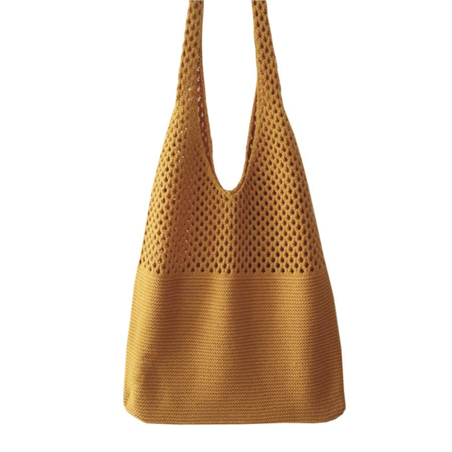 Boho Retro Shopping Bag-Mustard