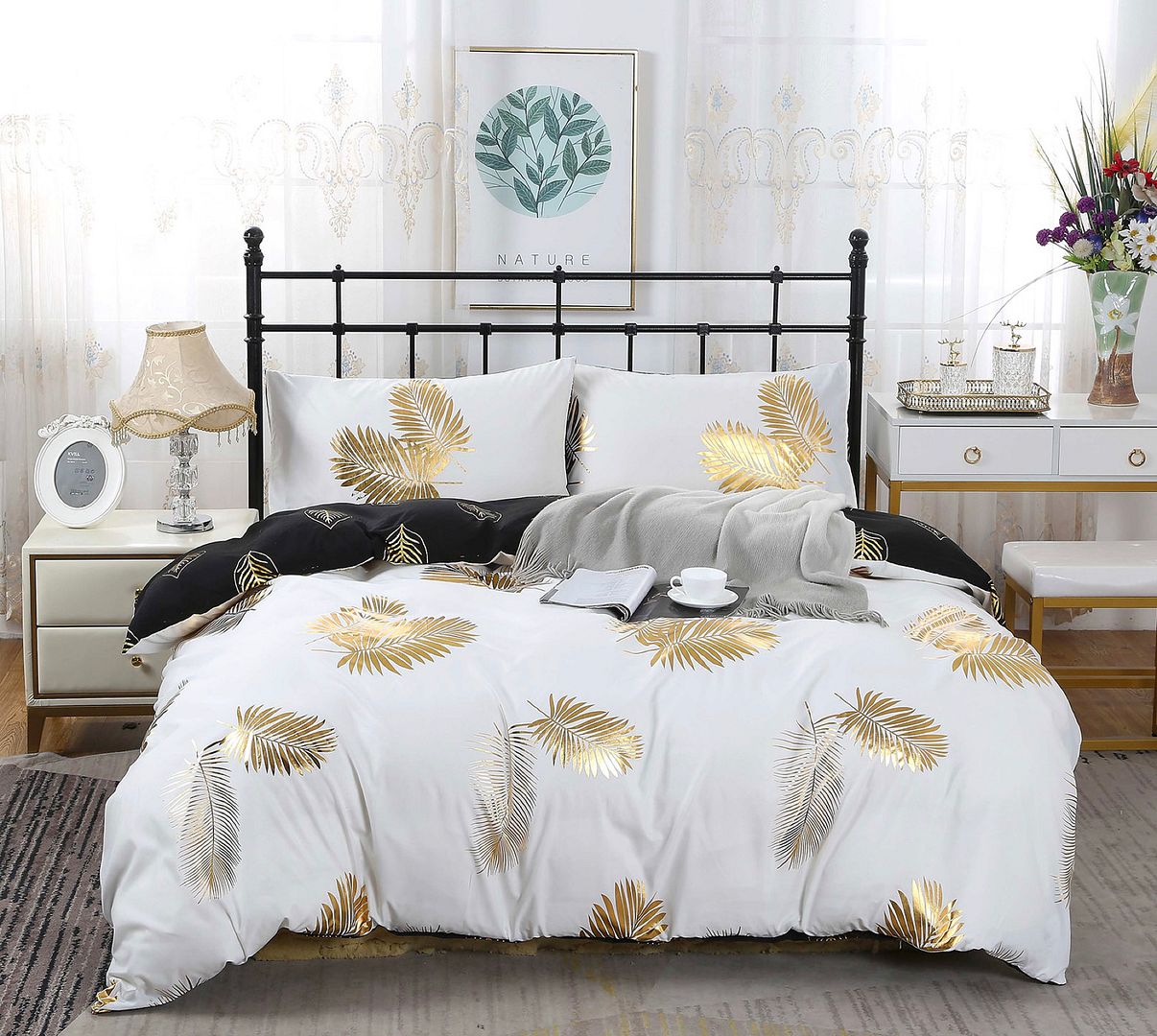 Reversible Design Super King Size Bed Quilt/Duvet Cover Set