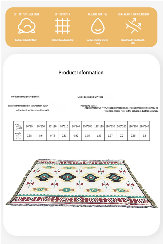 2pcs pack set 180*340cm Bohemian Picnic Blanket, Waterproof Camping Blanket, Outdoor Rug for Camping, Picnic, Beach